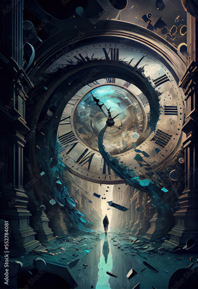 liminal space overtakes the unstoppable flow of time Stock Illustration ...