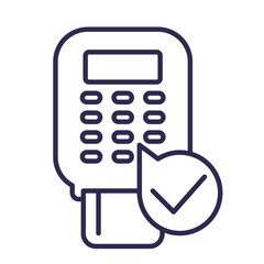 Sticker - pos terminal payment icon, line design