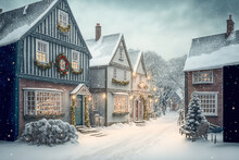 Winter In The City,night In The City,night City Street,view Of The City,landscape With Snow,house In The Snow,winter Landscape With Houses