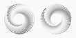 © cnh - Circle halftone spiral backdrop set. Dotted abstract concentric circle. spiral, swirl, twirl element. Circular and radial dots helix. Design element for multipurpose use.