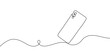 Continuous line drawing of smartphone. Vector illustration