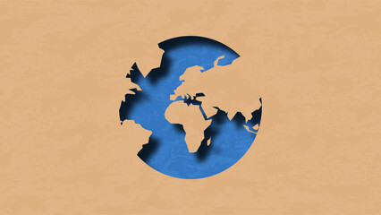 Globe Earth World Map Paper Cut Out Vector