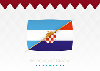 Wall Mural - National football team Argentina vs Croatia, Semi finals. Soccer 2022 match versus icon.