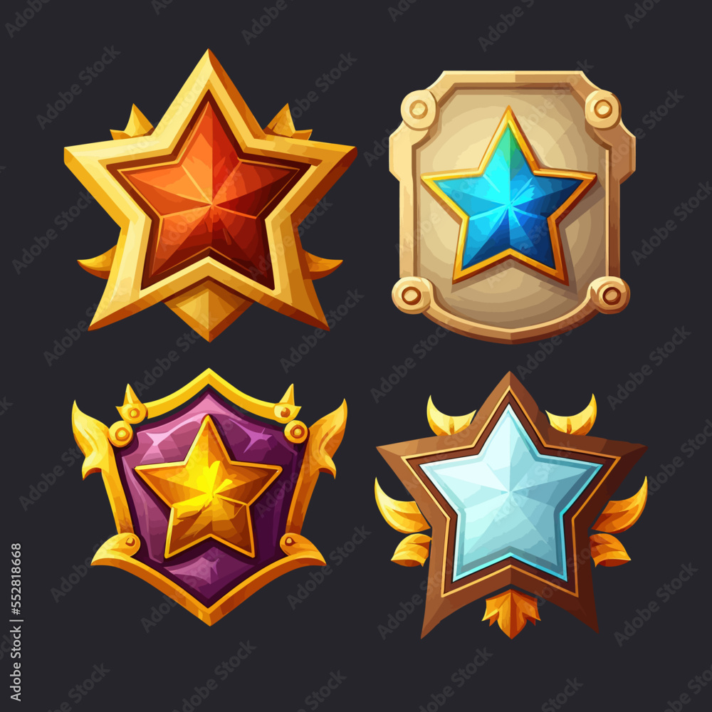 Game ui frames, gold medieval menu elements avatar UI fantasy gold ...
