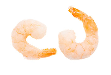 Poster - Shrimp tails isolated on white background.