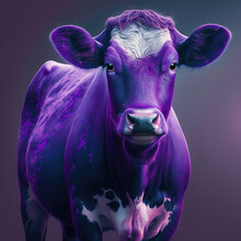 Purple Cow Isolated Illustration 