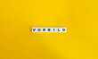 VORBILD (Model or Example in German). Block Letter Tiles on Yellow Background. Minimal Aesthetics.