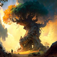 Wall Mural - Yggdrasil tree art