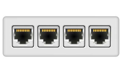 lan connector for internet transmission vector illustration
