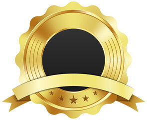 Luxury gold medal with ribbon