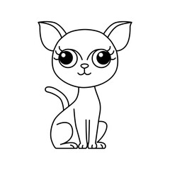 Wall Mural - Cute cat cartoon characters vector illustration. For kids coloring book.