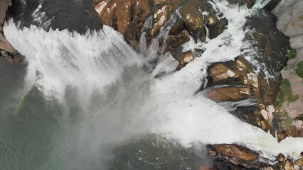 Wall Mural - Shoshone waterfalls, Idaho. Aerial overhead view from drone