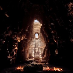 Canvas Print - Fantasy Cave, Temple