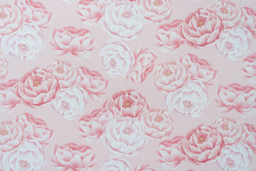 Poster - pink scrapbook paper with floral design (horizontal)