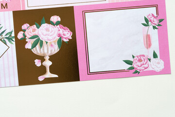 Poster - scrapbook paper with floral frames and borders 