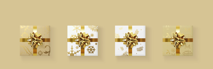 Wall Mural - christmas gift boxes and copy space. christmas background. 3d illustration.