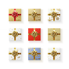 Wall Mural - christmas gift boxes and copy space. christmas background. 3d illustration.