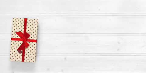 Wall Mural - christmas gift box and copy space. christmas background