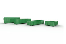 Roll off dumpster - multiple sizes - 3d render isolated