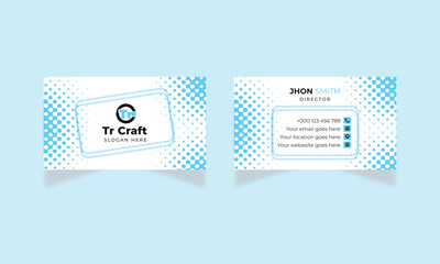 business card design, card design, Double-sided Card design, creative design, Set of modern business card print, Personal visiting card with company logo, blue-white color design, Card for business