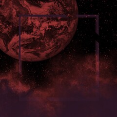 Wall Mural - abstract frame with glow.in the style of space and planets.template,wallpaper,background with planet