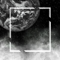 Wall Mural - abstract frame with glow.in the style of space and planets.template,wallpaper,background with planet