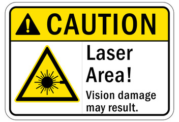 Wall Mural - Laser danger warning sign and label