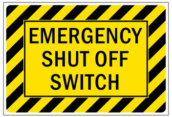 Wall Mural - Electrical emergency shut off sign and label