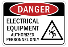 Electrical Equipment Warning Sign And Label Authorized Personnel Only