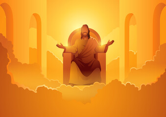 Jesus sits on the throne