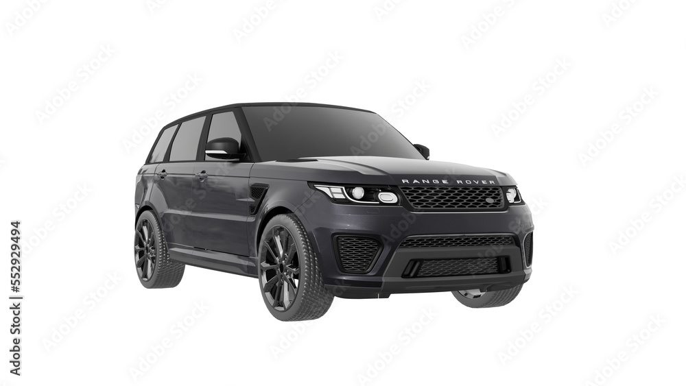 Range Rover Black Png BLACK car isolated on white, RANGE ROVER png transparent background 3d ...