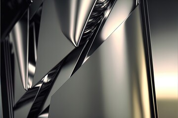  a metal object with a curved design on it's side and a blurry background behind it. Generative AI