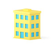 City municipal building three storey construction real estate house architecture 3d icon