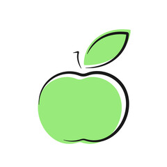 Wall Mural - apple doodle drawing. hand drawn element isolated on white background. best for web, print, package,
