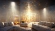 © www.freund-foto.de - Luxus Wohnzimmer Einrichtung in Gold, ai generativ