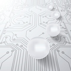 tech modern retro futuristic background .Vector design composition with various technology elements . Abstract contemporary art
