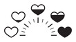 Meter of love with hearts. Valentine day concept. Test with full indicator of level passion.Vector.