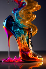 Wall Mural - abstract high heel women shoes. fashion background. image created with generative ai technology.