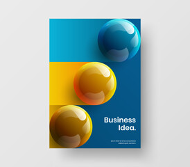 Wall Mural - isolated company cover vector design concept. unique realistic balls leaflet illustration.