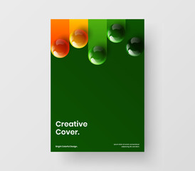 Wall Mural - original placard a4 vector design template. minimalistic realistic spheres presentation layout.