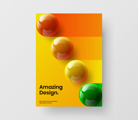 Wall Mural - colorful realistic spheres placard illustration. unique presentation design vector concept.