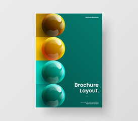 Canvas Print - simple cover vector design illustration. vivid realistic balls annual report layout.