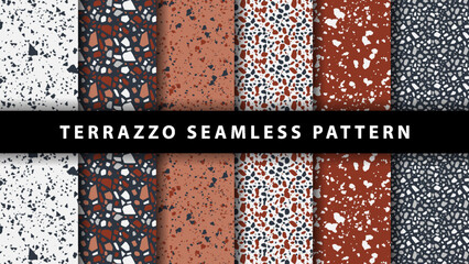 Wall Mural - set of terrazzo seamless patterns. terrazzo floor pattern. terrazzo seamless pattern. collection of 