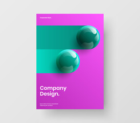 Wall Mural - bright realistic spheres front page concept. modern journal cover a4 vector design illustration.