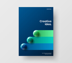 Wall Mural - trendy 3d balls cover layout. geometric placard design vector template.