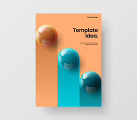 Wall Mural - isolated company identity design vector template. simple 3d balls flyer illustration.