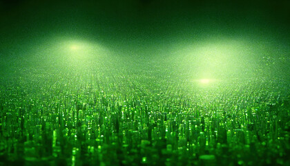 Green matrix background. Ai generated.