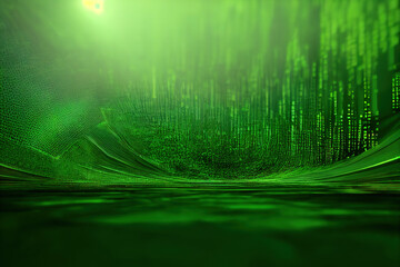 Green matrix background. Ai generated.