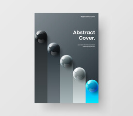 Wall Mural - original presentation vector design template. bright realistic balls corporate brochure illustration