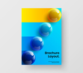 Wall Mural - vivid placard vector design concept. original 3d spheres journal cover layout.